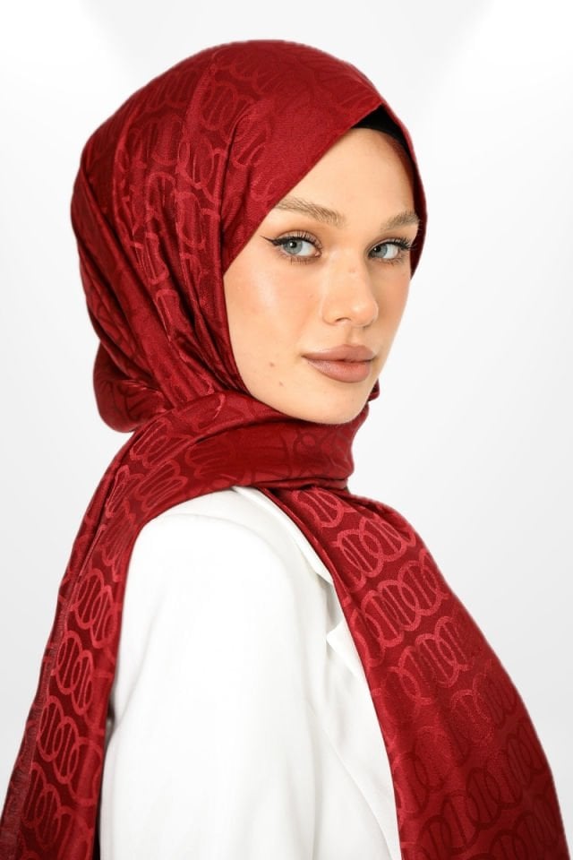 İthal İpeksi Jakar Şal Halka Model - New Collections Bordo