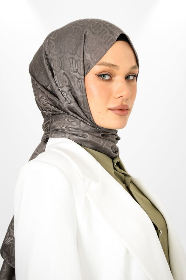 İthal İpeksi Jakar Şal Halka Model - New Collections Koyu Vizon